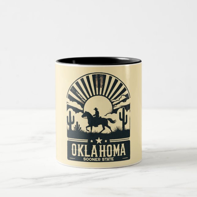 Oklahoma Sooner State Two-Tone Coffee Mug (Center)