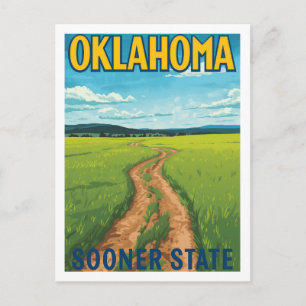 Oklahoma Sooner State Vintage Travel Postcard