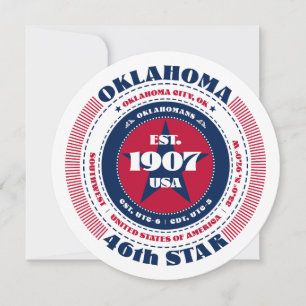 Oklahoma State Circular Typography Flat Card