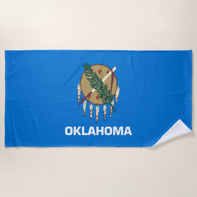 Oklahoma State Flag Beach Towel (Front)