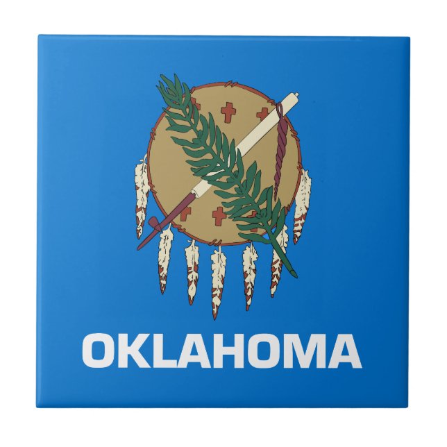 Oklahoma State Flag Ceramic Tile (Front)
