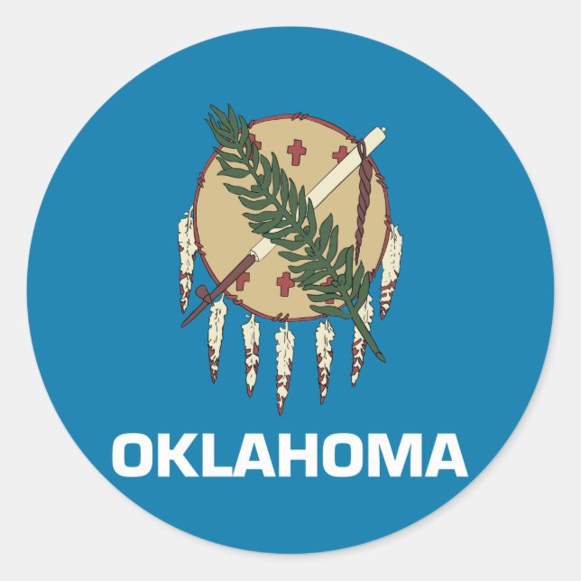Oklahoma State Flag Classic Round Sticker (Front)