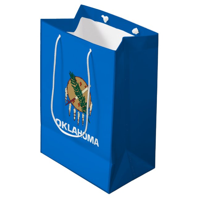 Oklahoma State Flag Design Decor Medium Gift Bag (Front Angled)