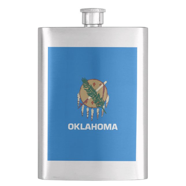 Oklahoma State Flag Design Hip Flask (Front)