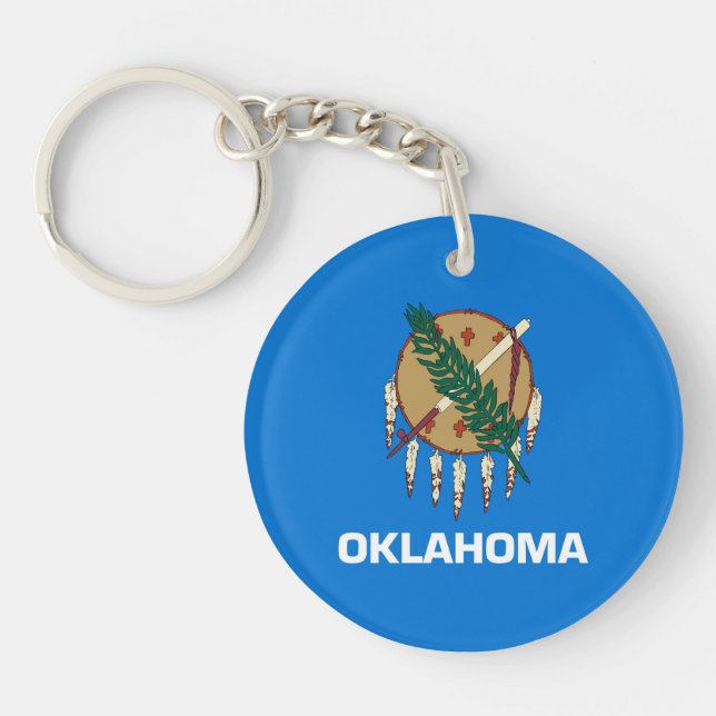 Oklahoma State Flag Design Key Ring (Front)