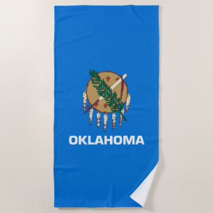 Oklahoma State Flag Design on a Beach Towel