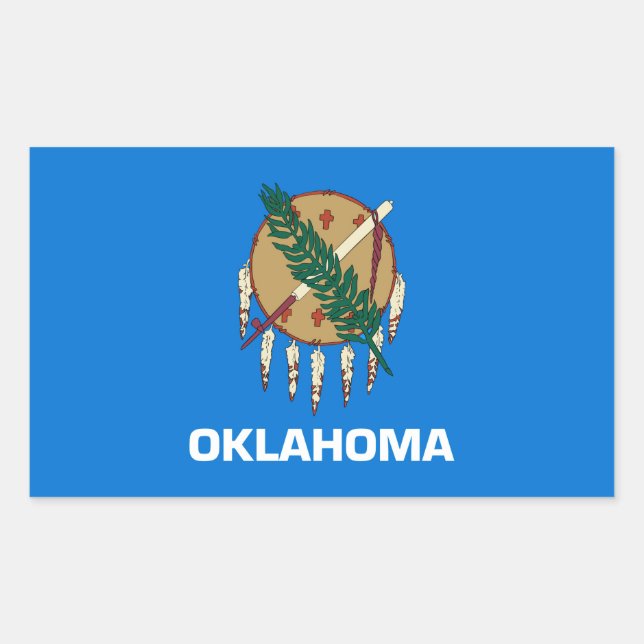 Oklahoma State Flag Design Rectangular Sticker (Front)