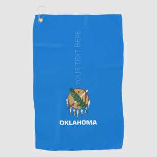 Oklahoma State Flag Design Your Text on a Golf Towel