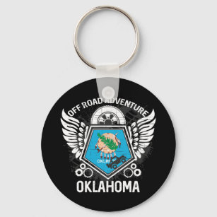Oklahoma State Flag Off Road Adventure 4x4 Key Ring