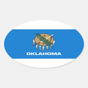 Oklahoma State Flag Oval Sticker