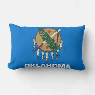 Oklahoma State Flag Print Patriotic Lumbar Cushion