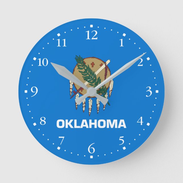 Oklahoma State Flag Round Clock (Front)