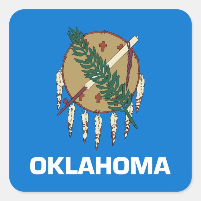Oklahoma State Flag Square Sticker (Front)