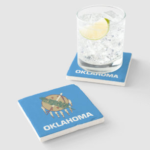 Oklahoma State Flag Stone Coaster