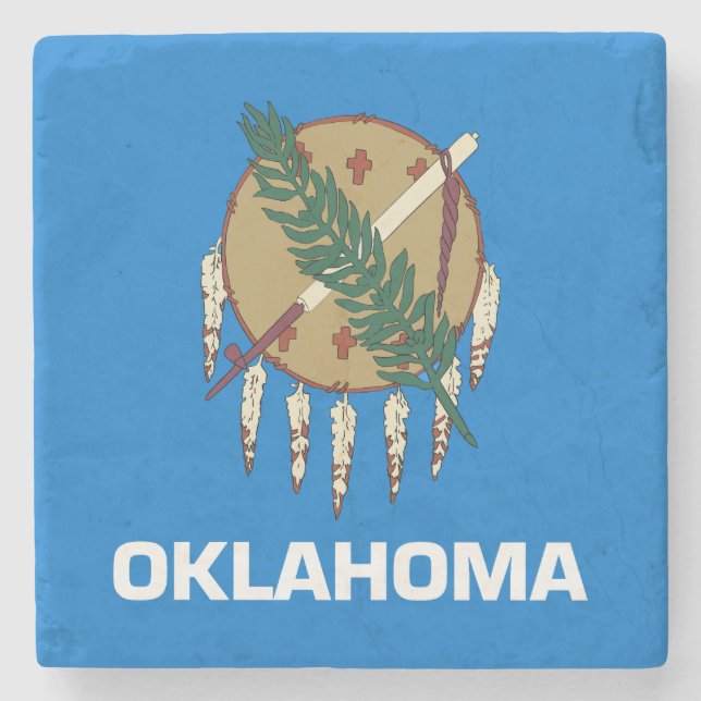 Oklahoma State Flag Stone Coaster (Front)
