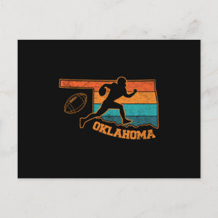 Oklahoma State Footbal Colourful Map Postcard