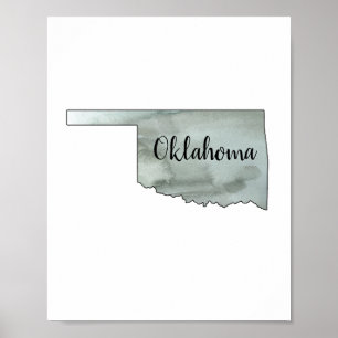 Oklahoma State Illustration Poster