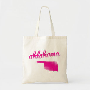 Oklahoma state in pink tote bag