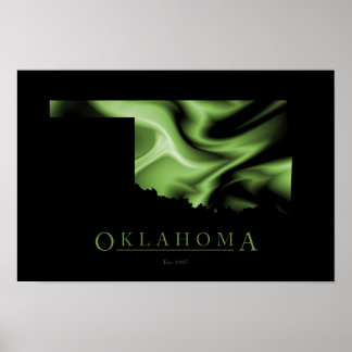 Oklahoma State Map Image Poster