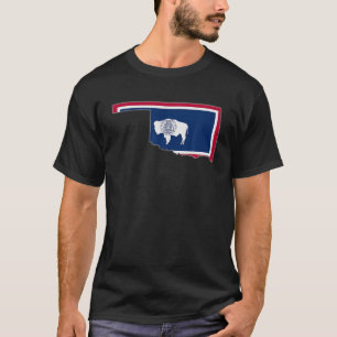 OKLAHOMA STATE MAP WYOMING WY Flag Roots Men Women T-Shirt