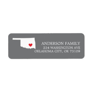 OKLAHOMA State   Moving Return Address Label