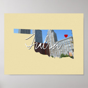 Oklahoma State Photo insert and town name Poster