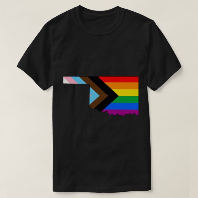 Oklahoma State Pride LGBTQ Progress Pride T-Shirt (Design Front)