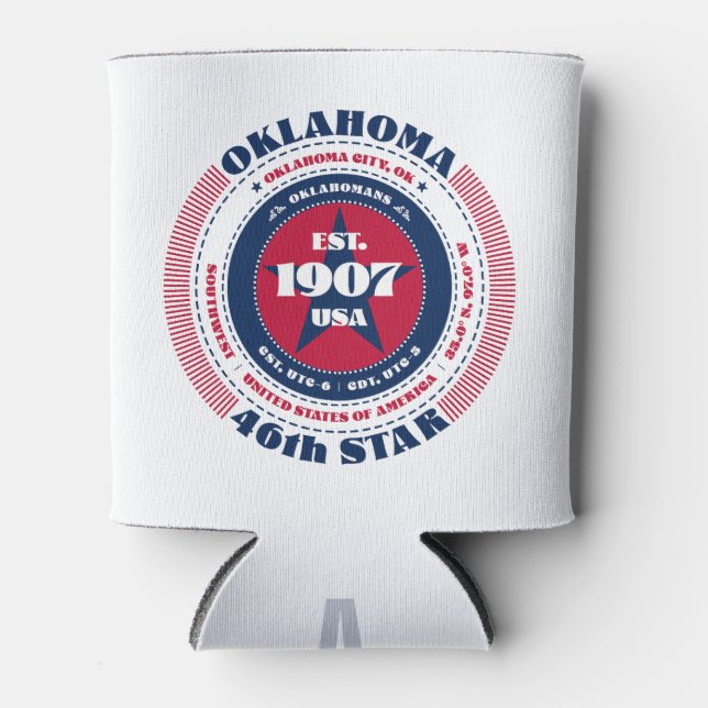 Oklahoma State Pride Monogram Cooler (Front)