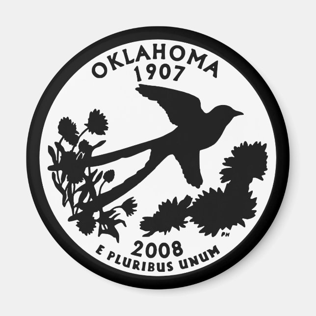 Oklahoma State Quarter Magnet (Front)