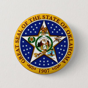 Oklahoma State Seal 6 Cm Round Badge