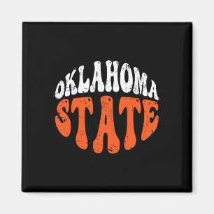 Oklahoma State Tee.retro Vintage Distressed Design Magnet