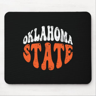 Oklahoma State Tee.retro Vintage Distressed Design Mouse Pad
