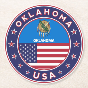 Oklahoma sticker, phone case round paper coaster