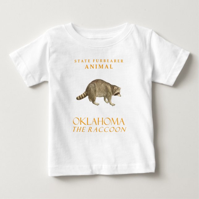 Oklahoma Territory Furbearer Animal The Racoon Baby T-Shirt (Front)