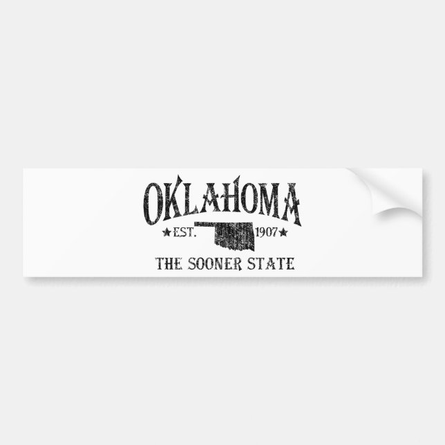 Oklahoma - The Sooner State Bumper Sticker (Front)