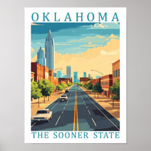 Oklahoma the Sooner State USA Travel Place Poster