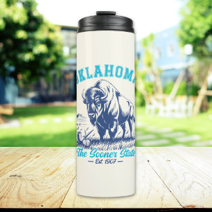 Oklahoma The Sooner State Vintage Bison Thermal Tumbler