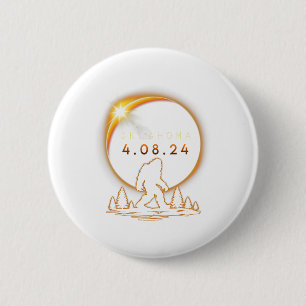 Oklahoma Total Solar Eclipse 2024 Bigfoot Solar Ec 6 Cm Round Badge