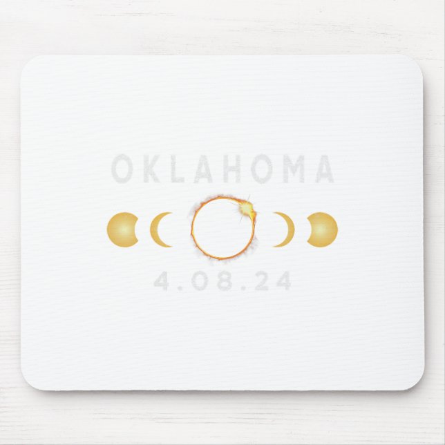 Oklahoma Total Solar Eclipse April 8 2024 Solar Ec Mouse Pad (Front)