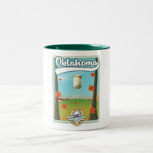 Oklahoma Travel poster Two-Tone Coffee Mug