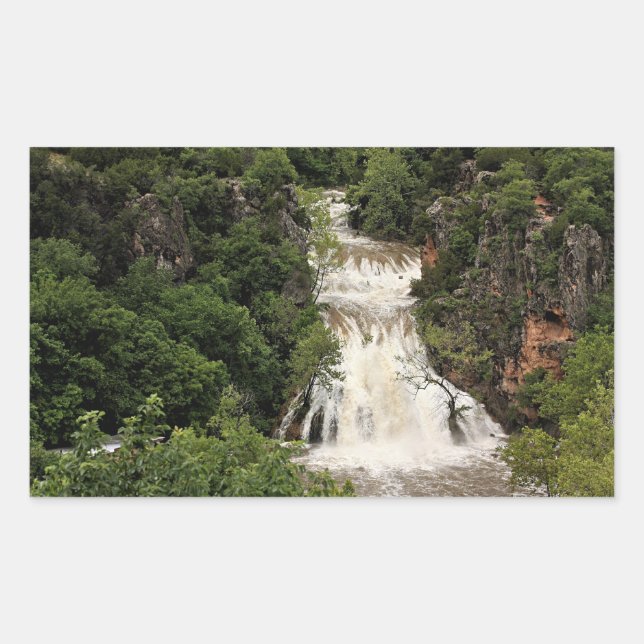 Oklahoma, Turner Falls Waterfall, Rectangular Sticker (Front)