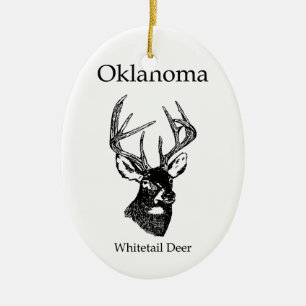 Oklahoma USA (whitetail deer) Ceramic Ornament