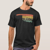 Oklahoma Vintage Retro Sunset Distressed State Map