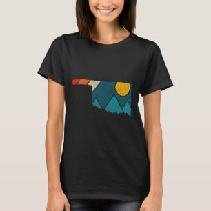 Oklahoma Vintage State Map Mountains Hiking Pride T-Shirt