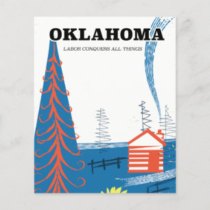 Oklahoma vintage style travel poster. flyer