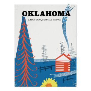 Oklahoma vintage style travel poster. poster