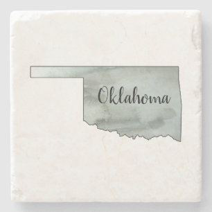 Oklahoma Watercolor Painting Stone Coaster