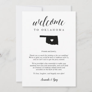 Oklahoma Wedding Welcome Letter & Itinerary
