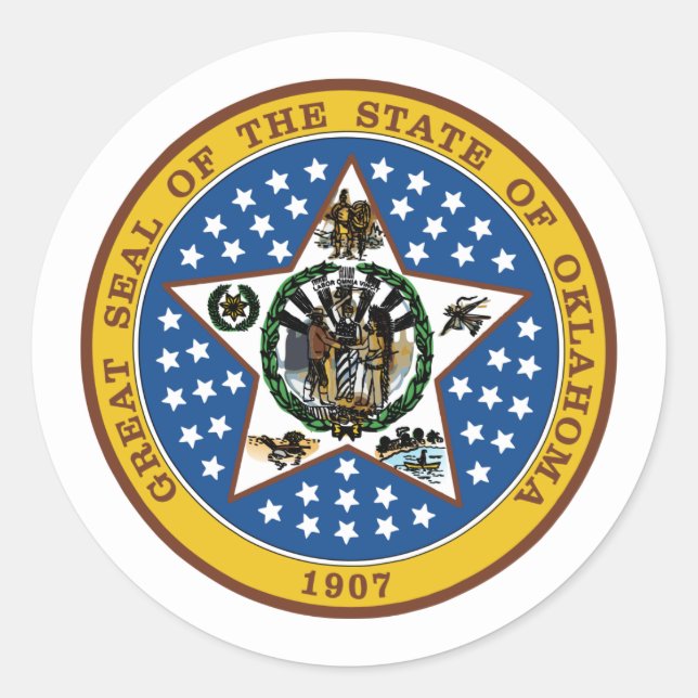 Oklahoman Seal, Seal of Oklahoma Sticker (Front)