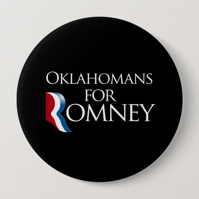 Oklahomans for Romney -.png 10 Cm Round Badge (Front)